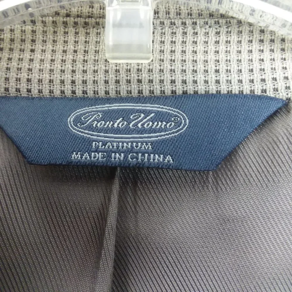 Pronto Uomo Platinum Men's Blazer 46 Long Wool